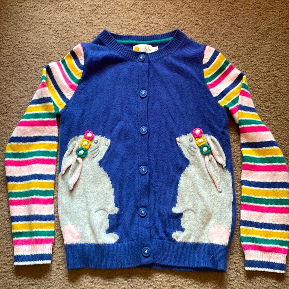 Mini Boden bunny sweater 7/8